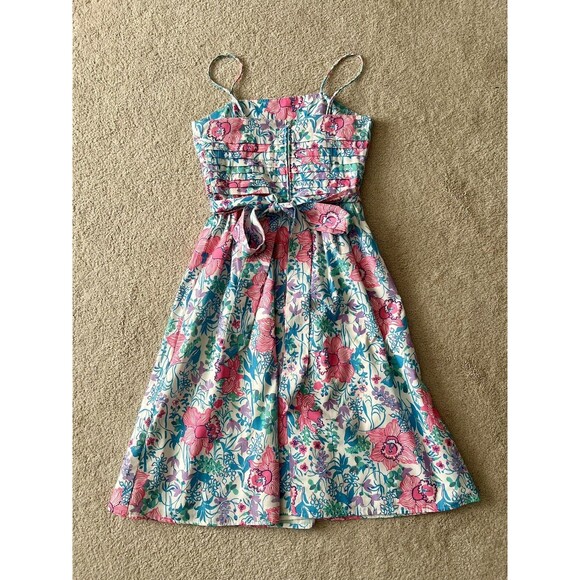 Vintage The Lilly Pulitzer Size 10 Floral Dress, See Measurements, Beautiful! - Picture 5 of 8